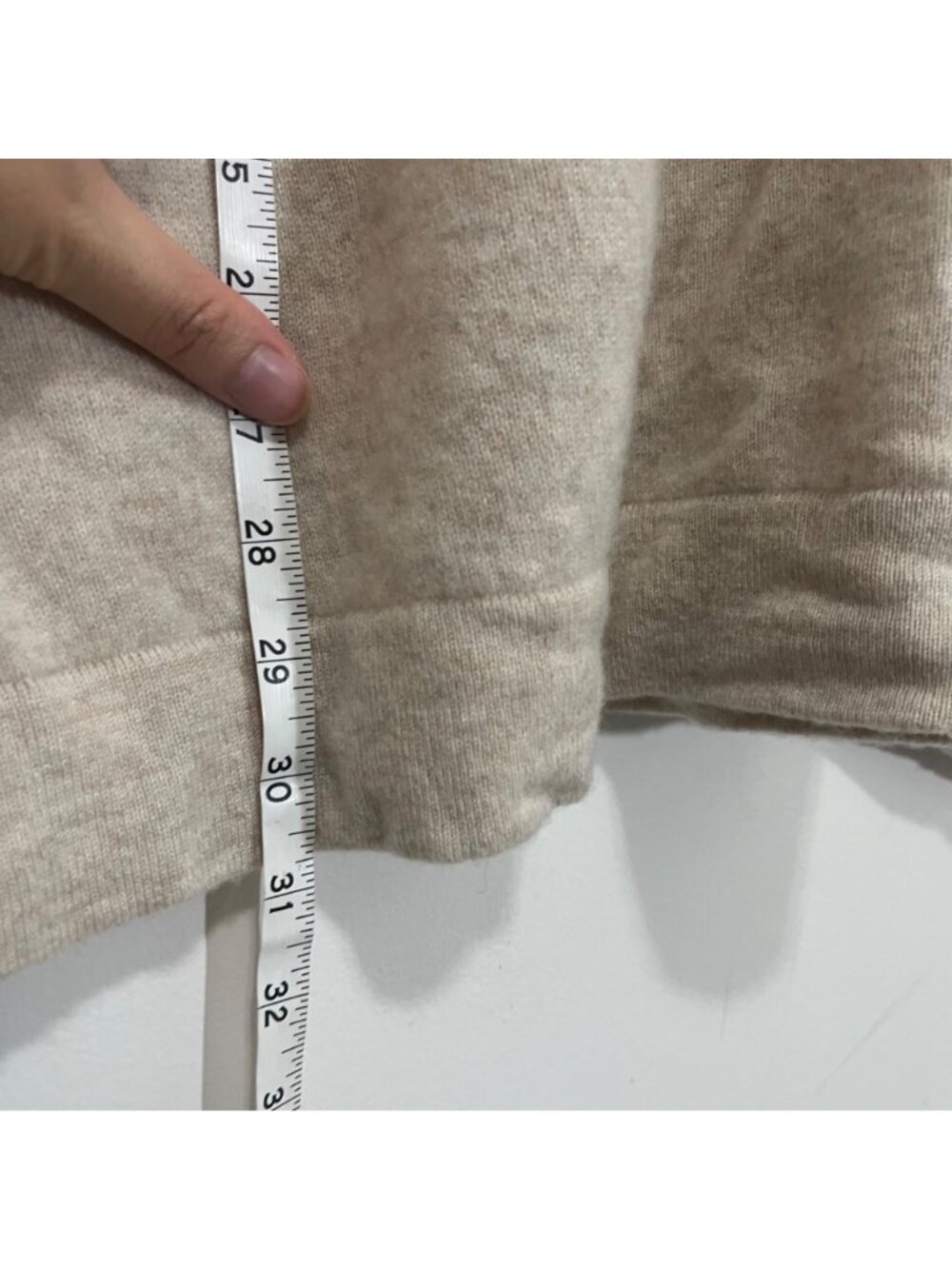 Naadam Sz 2X Signature 100% Cashmere Hoodie Sweater Pullover Beige *Small Holes - Picture 12 of 14